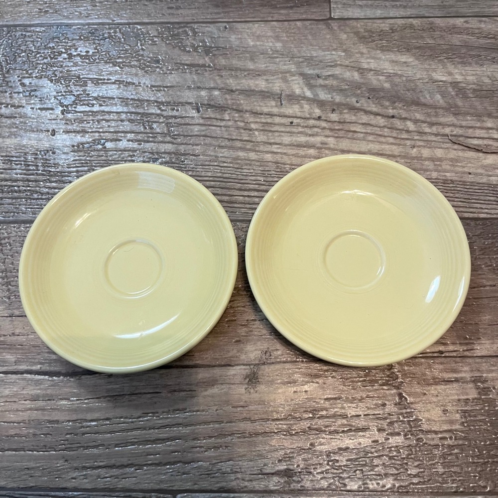 Fiesta‎ Homer Laughlin Pale Yellow Saucers Set of 2 Lead Free Ceramic 5.75 inch